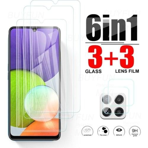 1to6 Protective Glass for Samsung Galaxy A22 A 22 2021 4G Camera Lens Glass SamsungA22 GalaxyA22 4G SM-A225F/DS 6.4'' Phone Film