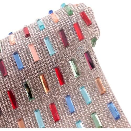5*15 flat bottom rectangular glass horizontal version double enveloping A back rubber mesh drill shoe flower luggage clothing