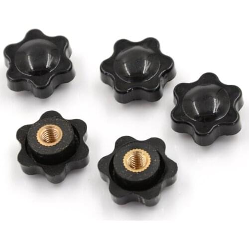 5Pcs/lot M6 Female Thread Star Shaped Head Clamping Nuts Knob For Industry Equipment Wholesale