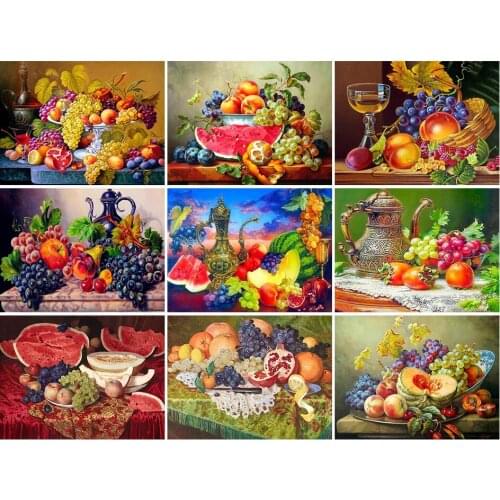 5D DIY Diamond Painting Fruit Cross Stitch Kits Full Drill Square Embroidery Mosaic Art Picture Of Rhinestone Kitchen Home Decor