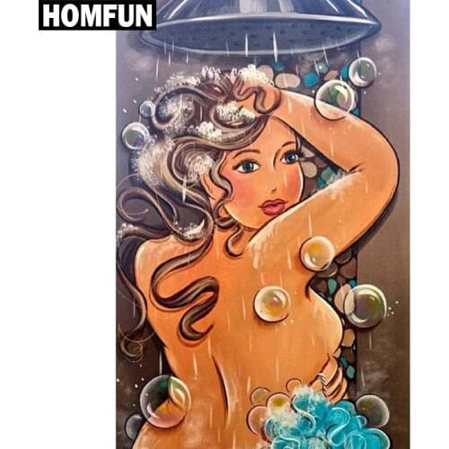 HOMFUN Full Square/Round Drill 5D DIY Diamond Painting "Fat woman" Embroidery Cross Stitch 3D Home Decor Gift A06313