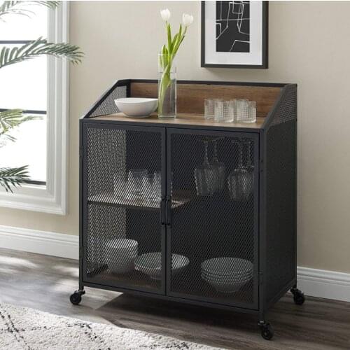 Side Cabinet Sideboard Cabinet Vintage Kitchen Cabinet Hallway Cabinet with Mesh Door Multi-Purpose Living Room Cabinets Home