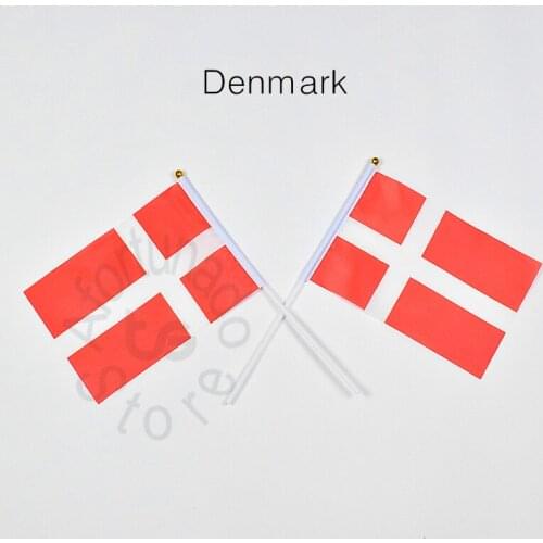 Denmark 14*21cm 10pcs flag Banner hand waving National flag Home Decoration flag banner