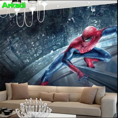 Spiderman Kid Bedroom Wallpaper Custom Size Photo Wall Mural 3D Mural Living Room Sofa Home Decoration Custom