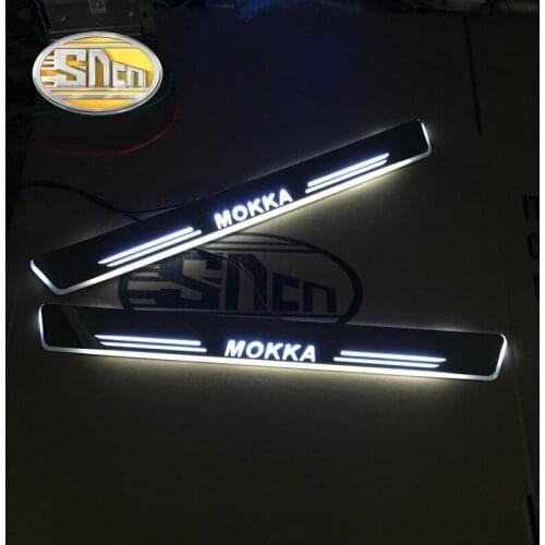 For Opel mokka 2013-2018 Acrylic Moving LED Welcome Pedal Scuff Plate Pedal Door Sill Pathway Light