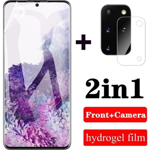 2in1 Hydrogel Film For Samsung Galaxy S20 FE S21 S20 Note20 Ultra Soft Glass For s20fe s20Plus s21Plus Camera Screen Protector