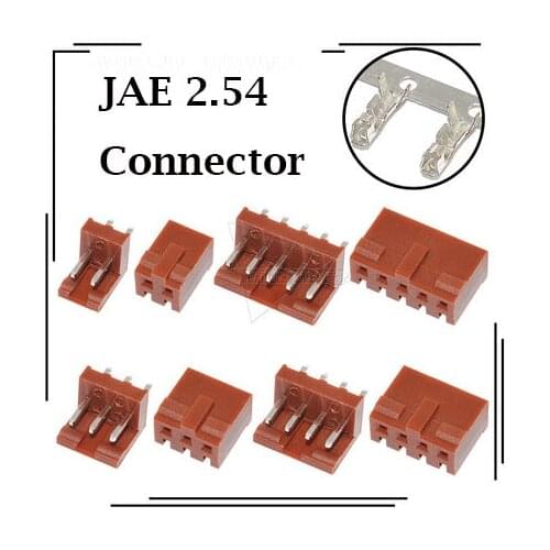JAEconnector 2.54mm pitch straight needle seat plug rubber shell terminal 2/3/4/5/6/7/8/9/10p connector