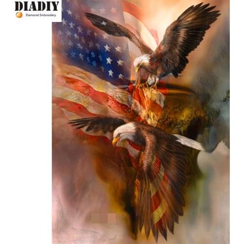 Full Square&round drill 5D DIY Diamond embroidery Eagle flag Diamond Painting Cross Stitch Rhinestone Mosaic decor gift