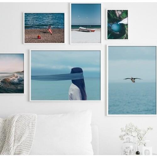 Surfing Sea Beach Landscape Canvas Painting Summer Vacation Wall Art Poster Nordic Print Photography Picture Modern Decoration
