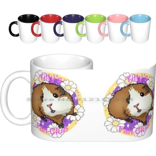 Tiltys Fan Club Ceramic Mugs Coffee Cups Milk Tea Mug Guinea Pig Guinea Pig Kats Guineapigs Cartoon Creative Trending Vintage