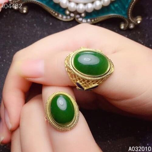 KJJEAXCMY fine jewelry 925 sterling silver inlaid natural Jasper Lovers classic new women men Couple ring Support test