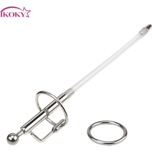 IKOKY Penis Ring Urethral Prince Stretching Sex Toys for Men Gay Dilator Catheter Sounding Chastity Horse Stimulate Penis Plug
