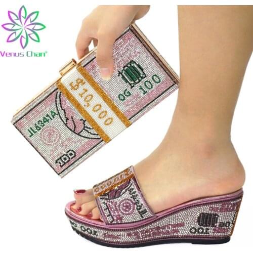 Shoes and Bag Set African Sets 2021 Hot Selling Italian Style Slingbacks African Women Slippers Nigerian Sandals High Quality