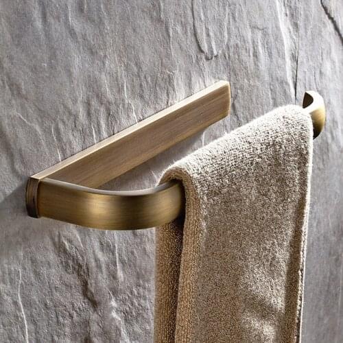 Square Towel Ring Holder Hanger Antique Brass Wall Mounted Bathroom Home Hotel Towel Rail Bar Towel Racks KD902