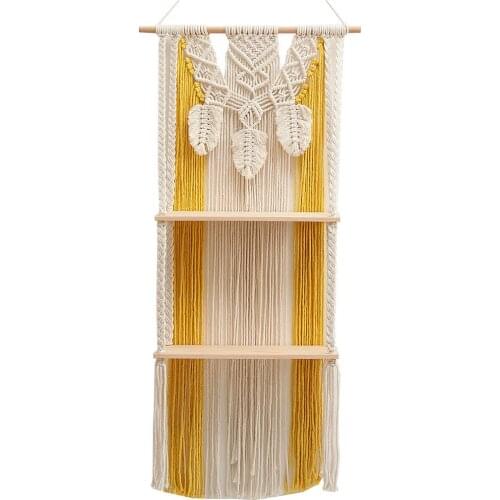 Macrame Boho Tapestry Wall Hanging Hand-woven Home Two-Layer Nordic Art Tassel Apartment Dorm Room Decoration