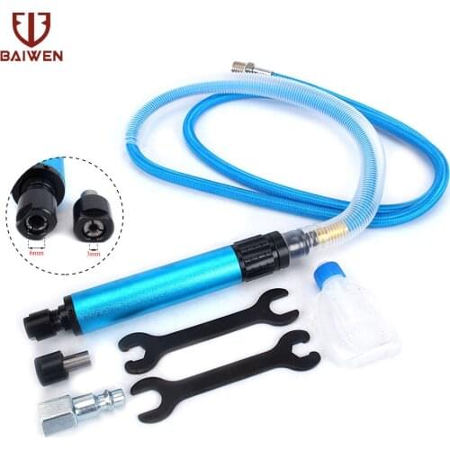 1/8" 1/4" Air Micro Die Grinder Mini Pencil Polishing Engraving Grinding Cutting Pneumatic Tool Two Chucks 3mm 6mm