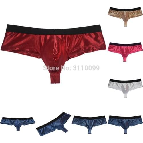 Mens Brilliant Cheeky cool Boxer Underwear Shiny 1/2 Coverage Bikini Shorts Trunks