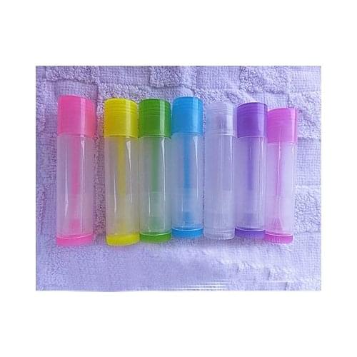 2020 new 50PCS 5g DIY Empty Colorful transparent lip balm lipstick tube bottle Mouth Lip Balm Stick Sample Cosmetic Container