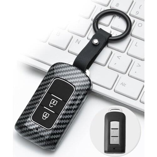 Carbon Fiber ABS New Hot Sale Car Key Case Cover Keychain for Mitsubishi Outlander 2016 Lancer 10 Pajero Sport EX ASX L200