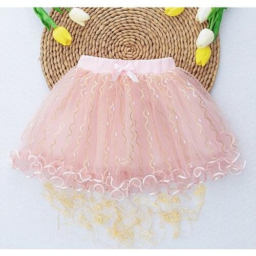 New 2-10 year girl baby four seasons yarn fashion wild short spring and autumn children trend mesh gauze princess puffy