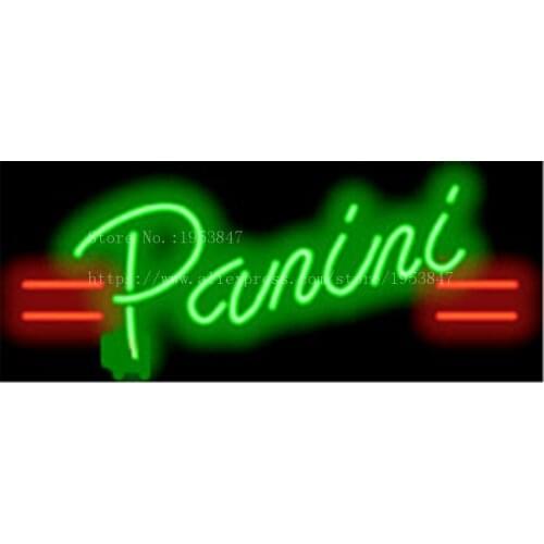 Panini Deli Neon sign Real Glass Tube Bulbs Light Bar Beer Club Decoration Custom Signs Signboard Bread Store Shop 17"x14"