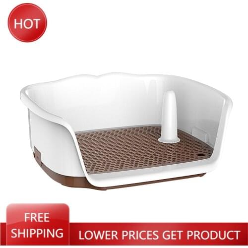 Plastic Pet Dog Toilet Tray Large Training Pad Holder Indoor Cleaning Puppy Toilet Tray with Fence Accessoires Chien Pet Product