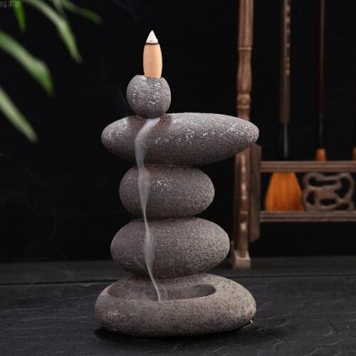 Traditional Ceramic Backflow Incense Holder Smoke Waterfall Incense Burner Ceramic Censer Quemador De Incienso Home Office Decor