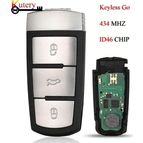 Kutery Keyless-Go Remote Car Key For Volkswagen VW Passat CC Passat Magotan 3Buttons 434MHZ ID46 PCF7936 Chip 3C0959752BG