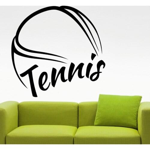 Tennis Wall Decal Sports Logo Sticker Home Decorations Bedroom Dorm Kids Room Gym Sports Removable Decor Vinyl Wall Art A159