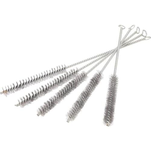New 2pcs/5pcs/10pcs 1.5cm Diameter Wire Tube Brush Steel Wire Cleaning Brush 30cm Total Length Metal Handle Hand Tool