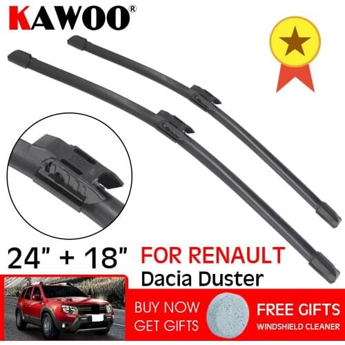 KAWOO LHD/RHD Front Wiper Blades For Renault Dacia Duster MK2 2017 2018 2019 2020 Windshield Windscreen Front Window 24"+18"