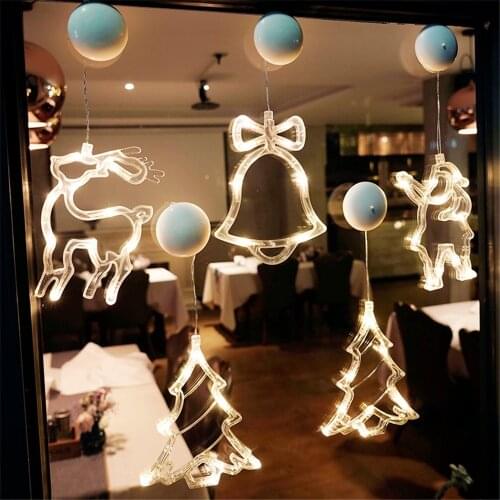 Led String Lights Christmas Lights Window Decor Sucker Lamp Battery Powered Garland Fairy Light For Home Outdoor/Indoor Festival