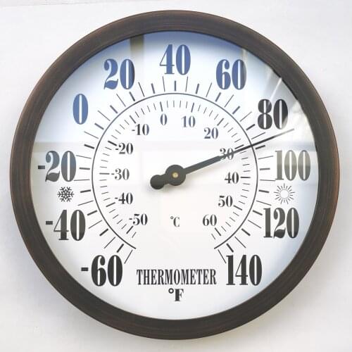 Indoor Outdoor Dial Thermometer Monitor for Pool Home Kitchen Outside Garden Greenhouse No Battery Required Wall-Mounted