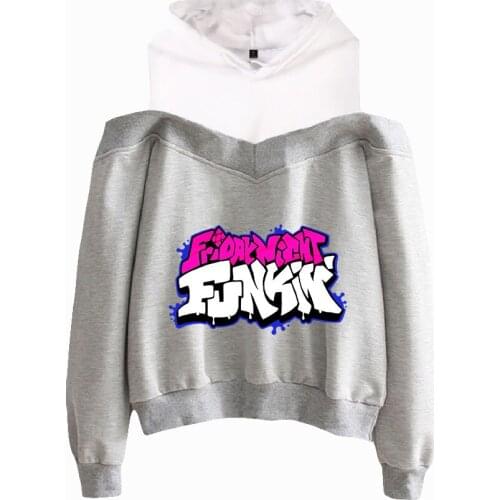 Friday Night Funkin Hoodies Off Shoulder Sweatshirt Womens Pullover Harajuku Streetwear Fashion Clothes girls pullover hoodie