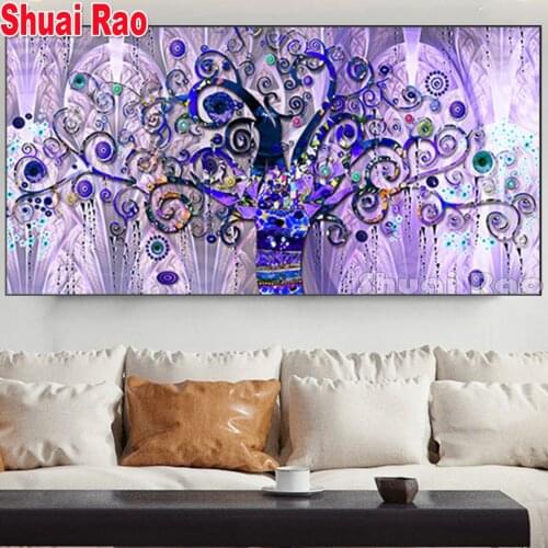 Famous Abstract Painting Tree of Life By Gustav Klimt Diamond Embroidery Mosaic Full Round Diamond Painting Square wall decor