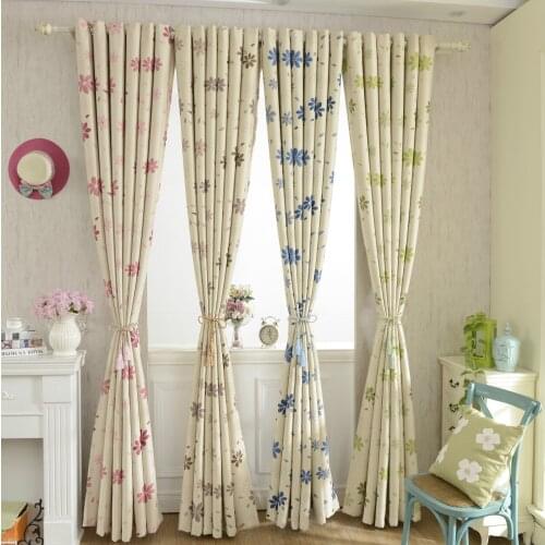 High quality 100% poly shading curtains , flower printing, screen curtains for living room ,bed room four colors assorted