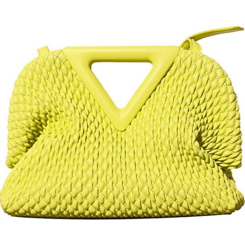 Leather Cowhide Fold Cloud Bags for WomenTop Brand Shoulder Bag Designer Triangle Handbag and Purse Luxury Crossbody Bag Clutch