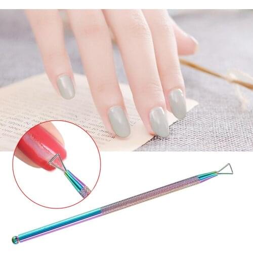 1PC Stainless Steel Nail Gel Remover Bar Manicure Tool Single Head Nail Gel Remover Cuticle Pusher Nail Polish Art Remover Tool