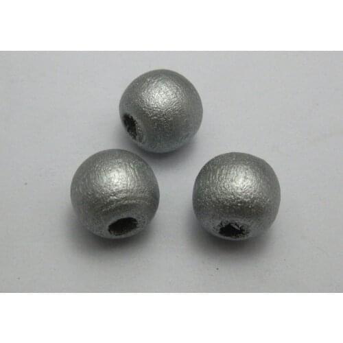 100 Silver Colour Grey 14mm Round Wood Beads~Wooden Beads