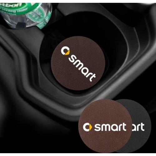 2Pcs PU Leather Car Cup Mat Auto Emblem Coaster Accessories For Mercedes Benz AMG Smart W203 W204 W205 W210 W211 W212 W213 W220