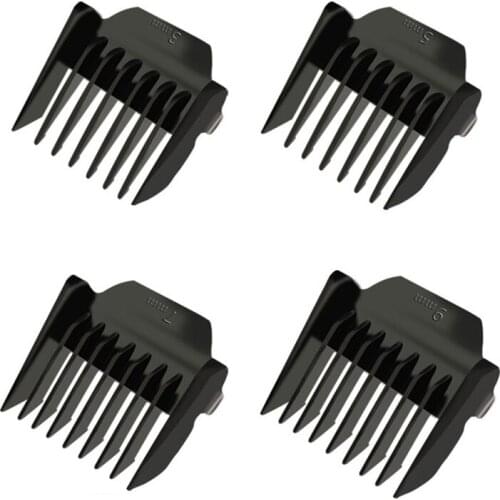 4Pcs Limit Comb Replacement Combs Trimmer Head Limit Comb for Hair Clipper 3mm 5mm 7mm 9mm,Black