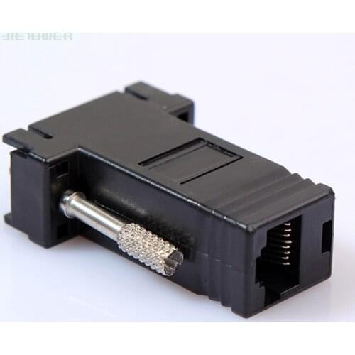 50pcs/lot VGA Extender Adapter Female to Lan Cat5 Cat5e/6 RJ45 Ethernet Female Adapter Connects VGA female to RJ45 female Black