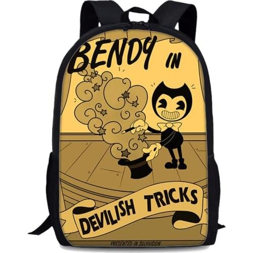 Anime Bendy and The Ink Machine Backpack Children School Bags Boys Girls Daily Travel Backpacks Cartoon Mochila School Gifts