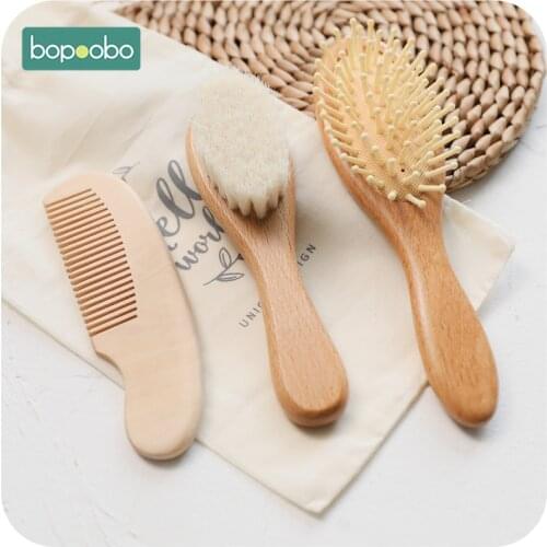 Bopoobo Baby Care 1PCS Wooden Brush Comb Massage Comb Wool Natural Children Care Featured Gifts Accessories Child Head Care