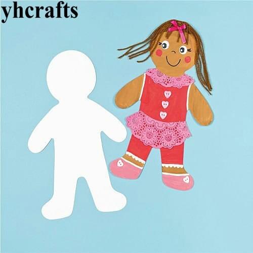 12PCS/LOT.Paper doll blank shape Kindergarten arts and crafts Craft material Animal cutout Paper stencil Graffiti Early teach