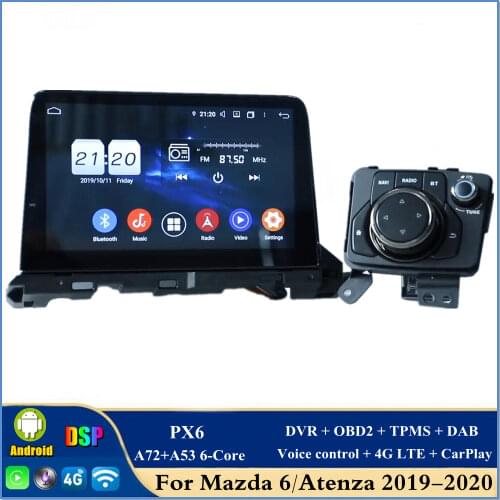 4gb+64gb DSP PX6 9" Android 10 Car Stereo Radio DVD GPS Bluetooth WIFI Head Unit for Mazda 6 2019 2020 Car Multimedia Player