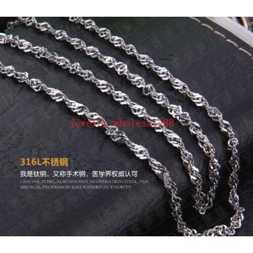 6Meter in bulk on sale price 3mm Stainless Steel Lovely Water wave chain Jewelry finding DIY