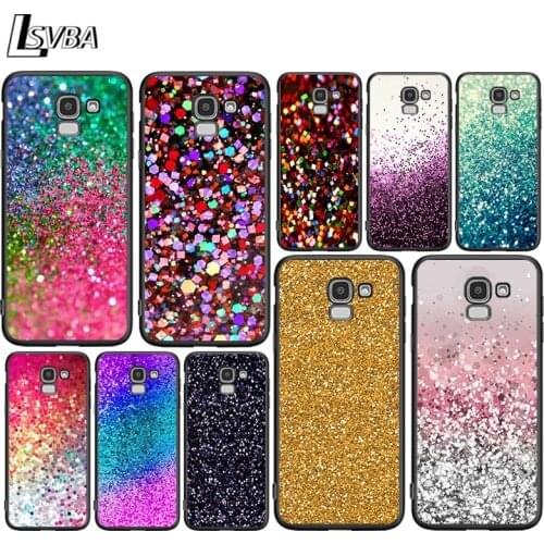 Glitter Sand Stone for Samsung Galaxy j8 j7 j6 j5 j4 j3 j2 Core Prime Star Duo Plus 2018 2017 2016 Black Phone Case