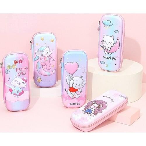 Cartoon Cute Bunny Student Stationery Pencil Case Kawaii School Supplies Back To School High Capacity EVA Waterproof