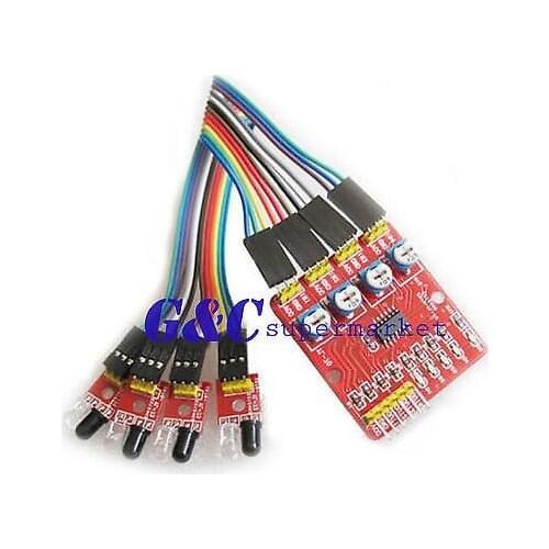 Four 4 Channel Infrared Detector Tracked Photoelectricity Sensor Smart Car diy electronics
